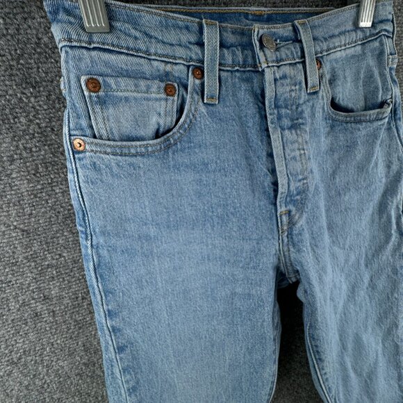 Levis Premium Women Jeans 501 S Button Fly Denim Big E Cotton 25x28 Ladies Light - Picture 3 of 16